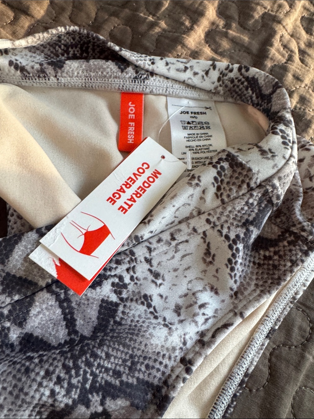 Joe Fresh White and Gray Snakeskin-Print Bikini Bottoms - Picture 3 of 3